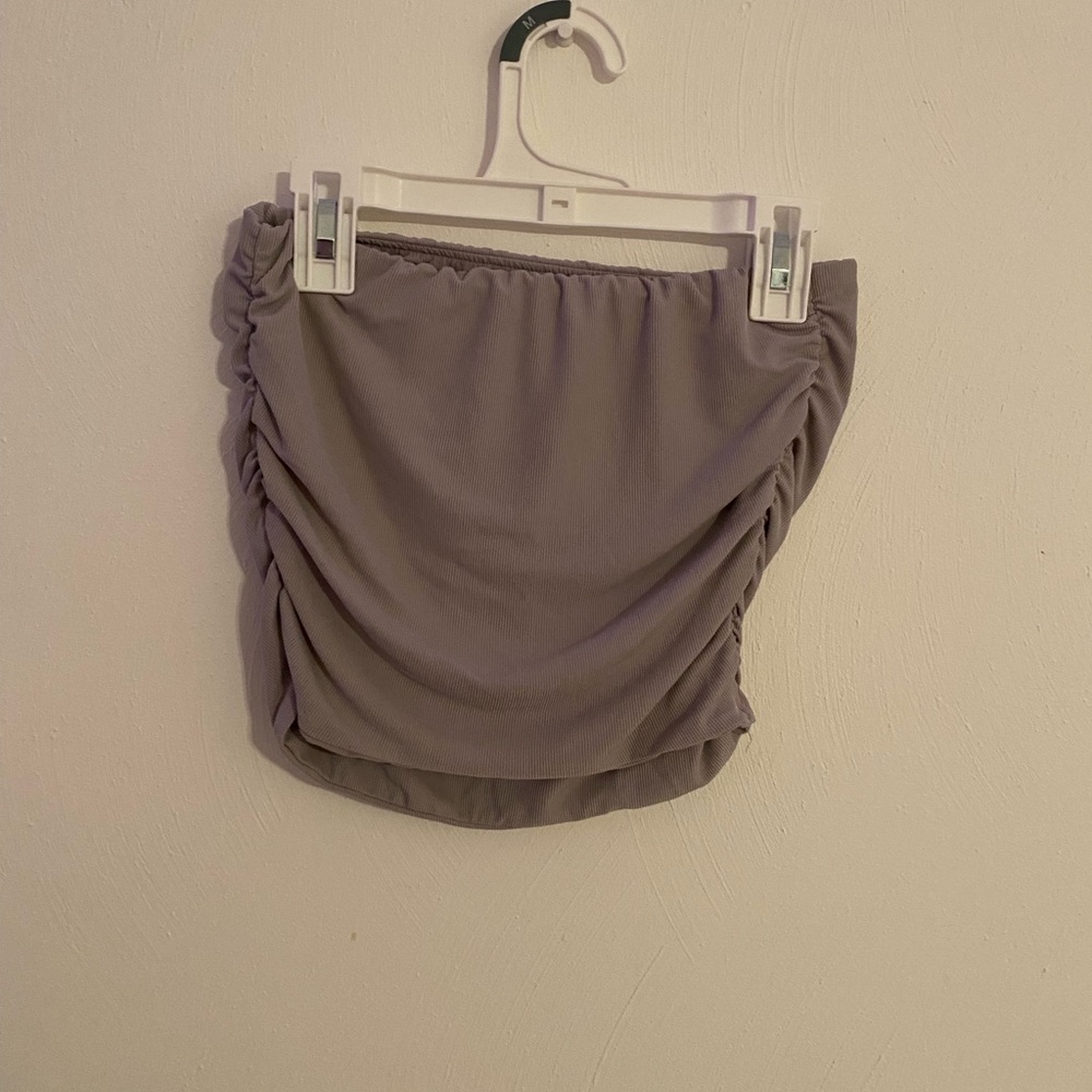 Gray Ruched Tube Top - Picture 2 of 3
